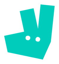 A teal kangaroo head with two dots for eyes