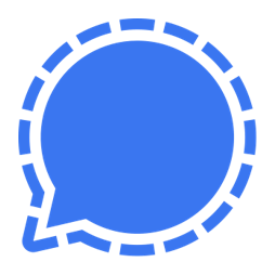 A blue speech bubble with a dashed outline