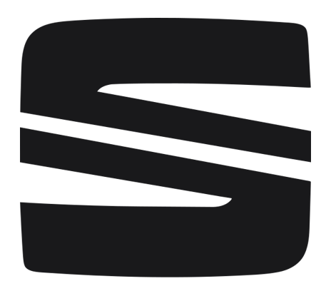 A black slanted S made of two bold bars