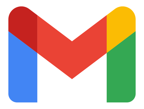 A letter M made of red, blue, green and yellow pieces