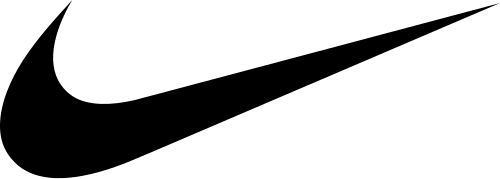 A black curved tick shape, like a swoosh