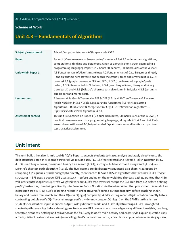 Page 1 of the Algorithms (Part 1) — Graph & Tree Traversal, RPN preview