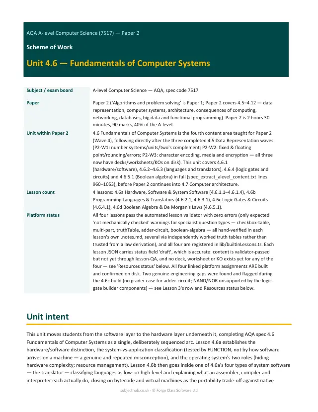 Page 1 of the Fundamentals of Computer Systems preview