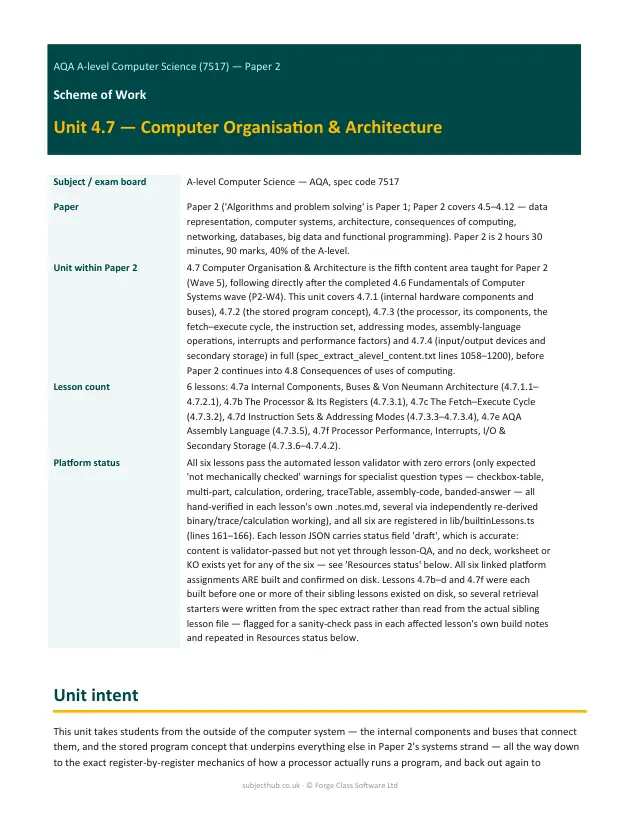 Page 1 of the Computer Organisation and Architecture preview