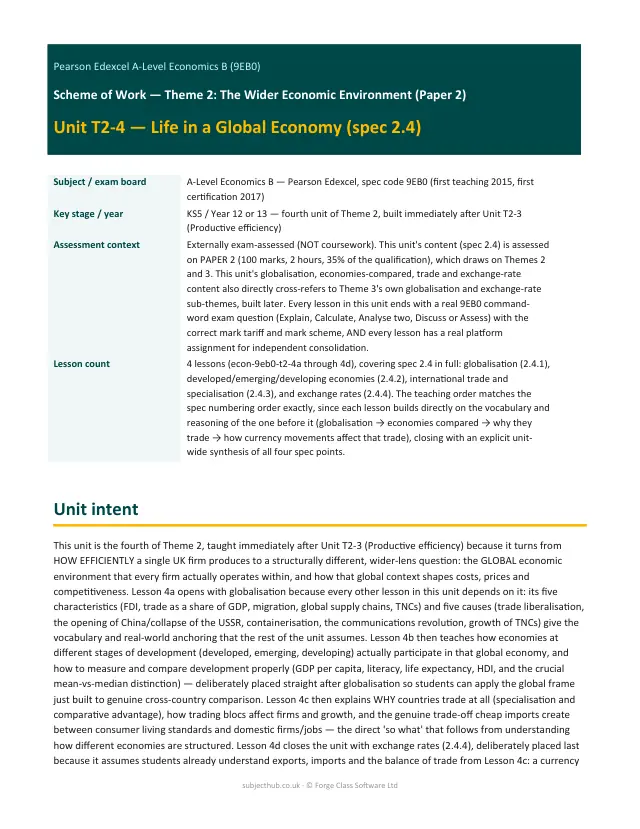 Page 1 of the Life in a Global Economy preview