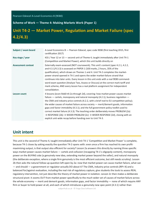Page 1 of the Market Power, Regulation and Market Failure preview