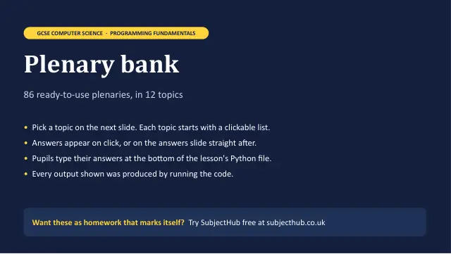 Page 1 of the Plenary bank – 86 programming plenaries in 12 topics preview