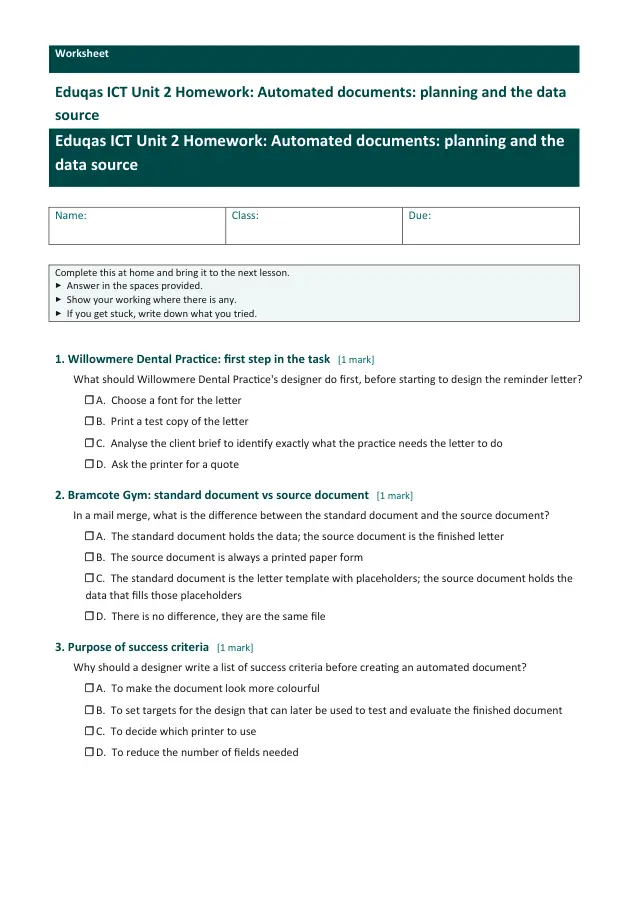Page 1 of the Unit 2 · Homework: the whole unit preview