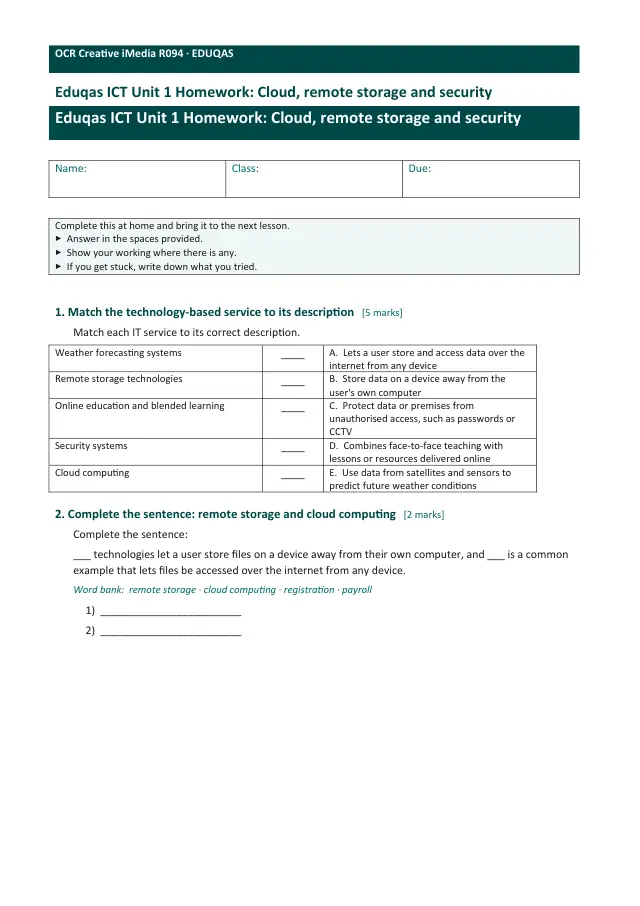 Page 1 of the Cloud, remote storage and security preview