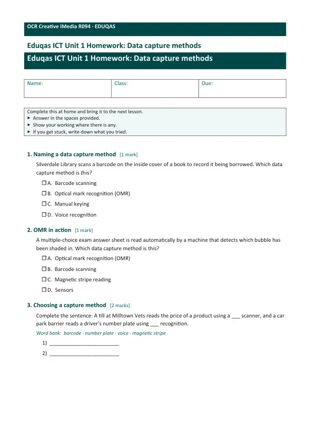 Page 1 of the Data capture methods preview