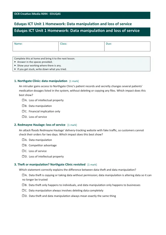 Page 1 of the Data manipulation and loss of service preview