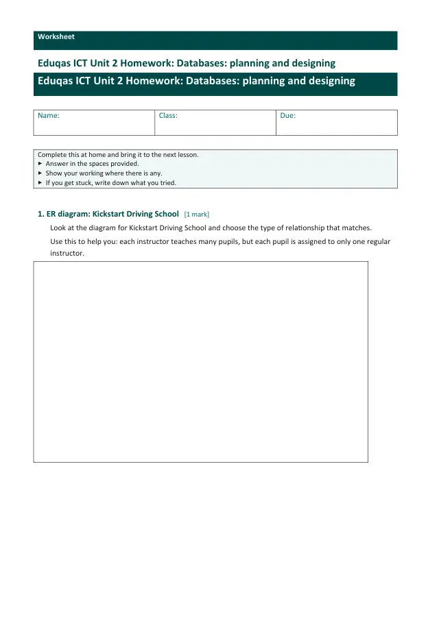 Page 1 of the Databases - planning and designing preview