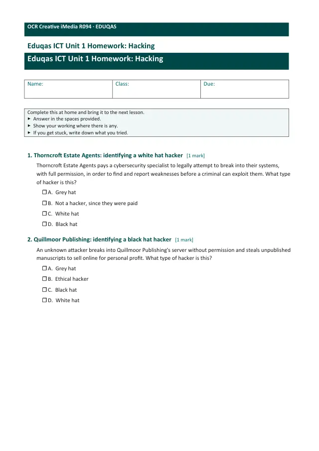 Page 1 of the Hacking preview