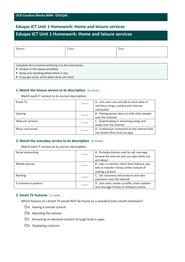 Page 1 of the Home and leisure services preview