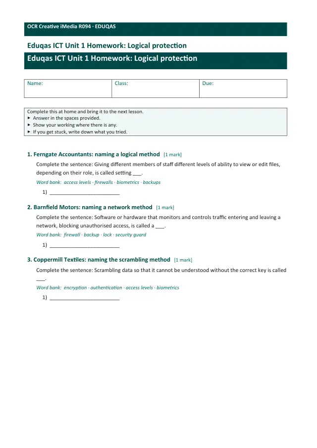 Page 1 of the Logical protection preview