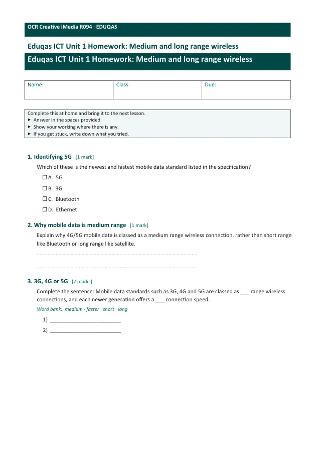 Page 1 of the Medium and long range wireless preview