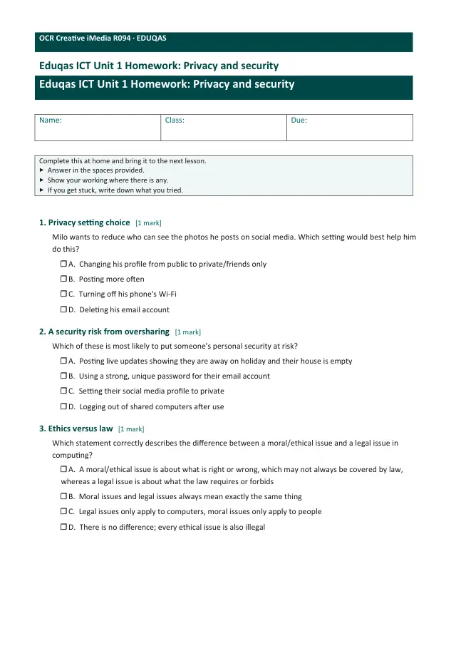 Page 1 of the Privacy and security preview