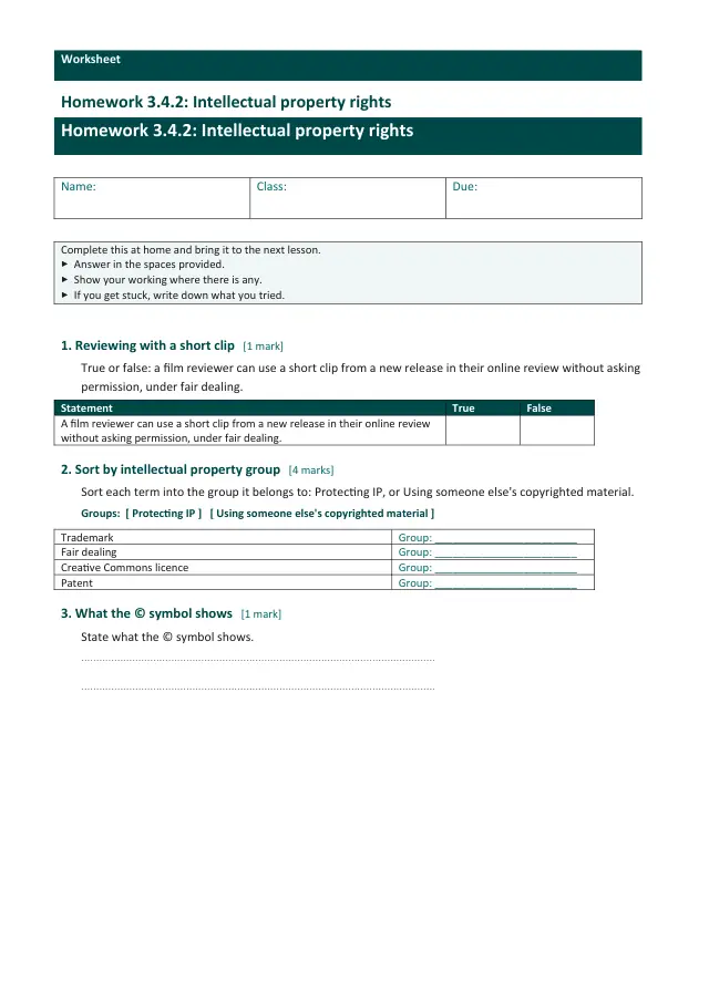 Page 1 of the Intellectual property rights preview