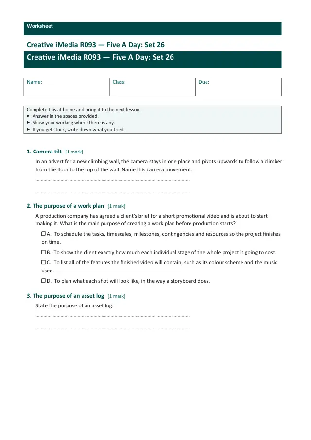Page 1 of the Creative iMedia R093 — Five A Day - Set 26 preview