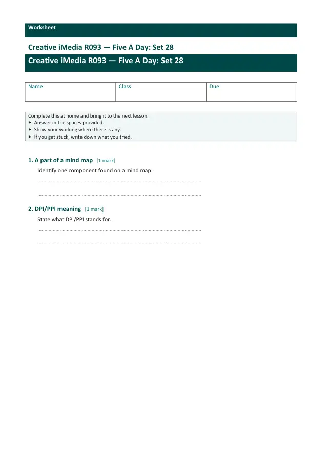 Page 1 of the Creative iMedia R093 — Five A Day - Set 28 preview