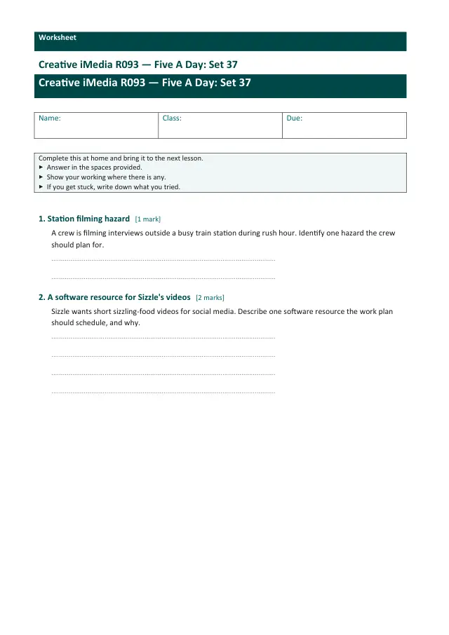 Page 1 of the Creative iMedia R093 — Five A Day - Set 37 preview