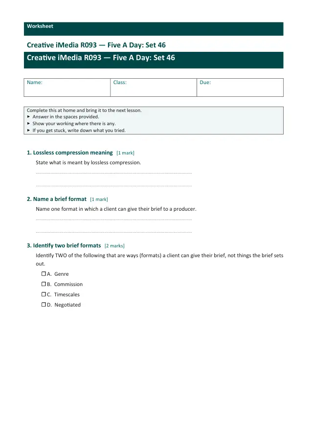 Page 1 of the Creative iMedia R093 — Five A Day - Set 46 preview