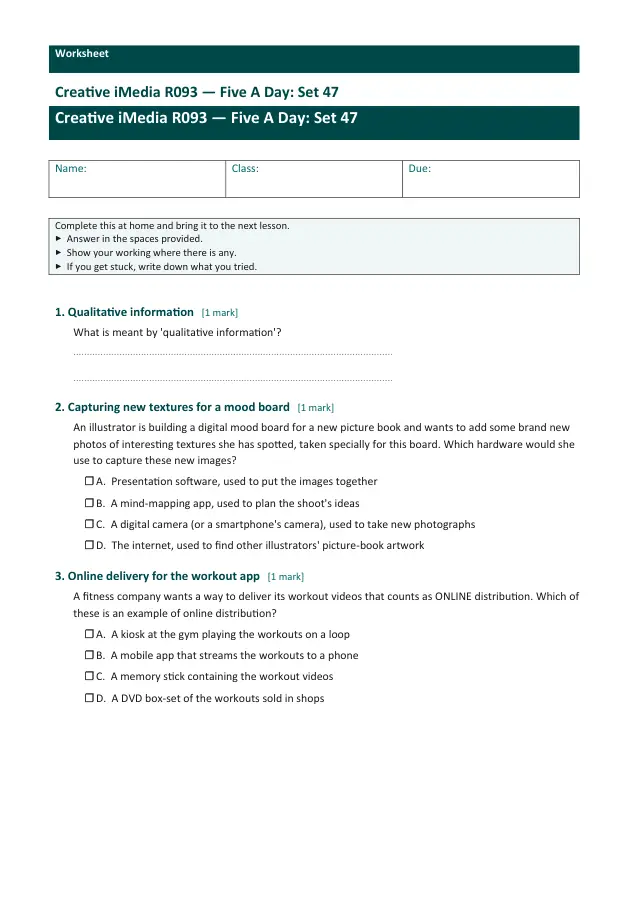 Page 1 of the Creative iMedia R093 — Five A Day - Set 47 preview