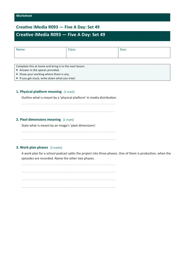 Page 1 of the Creative iMedia R093 — Five A Day - Set 49 preview