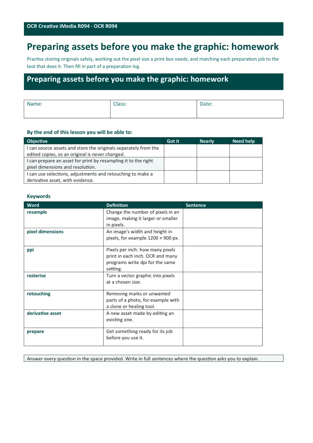 Page 1 of the Sourcing and preparing assets before you make the graphic preview