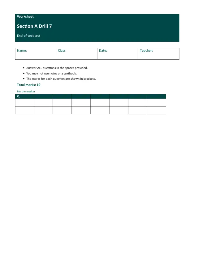 Page 1 of the Section A Drill 7 preview